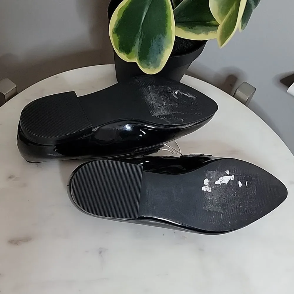 NWOT 14th and Union black patent slip on shoes